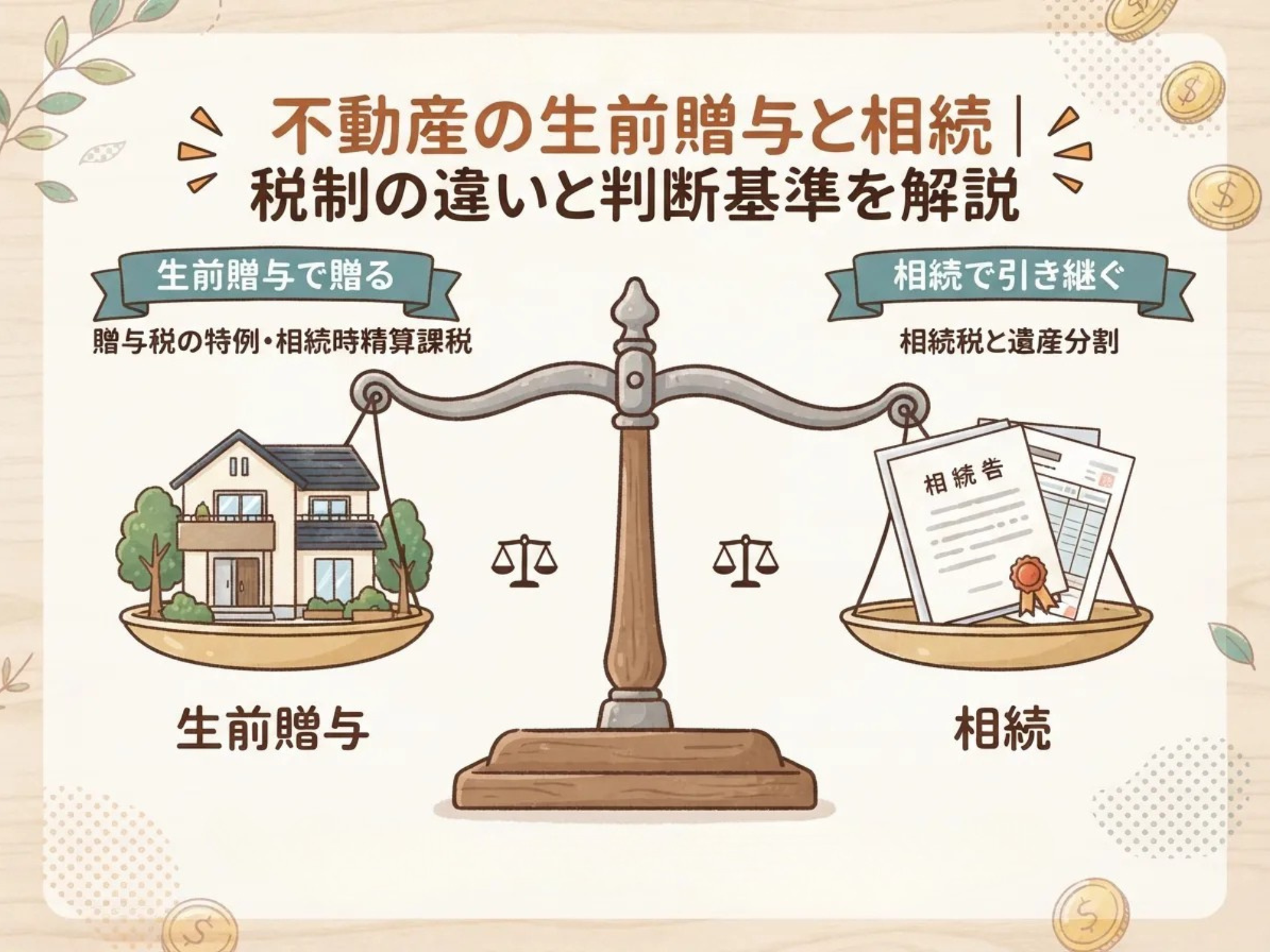 不動産の生前贈与と相続はどちらが得?税制の違いと判断基準を解説